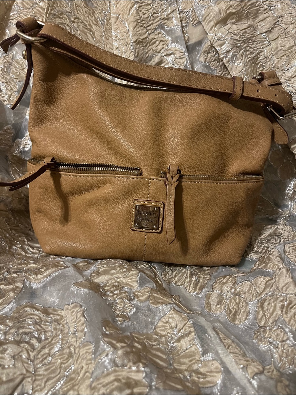 Dooney & Bourke Tan Pebble Leather Shoulder Bag